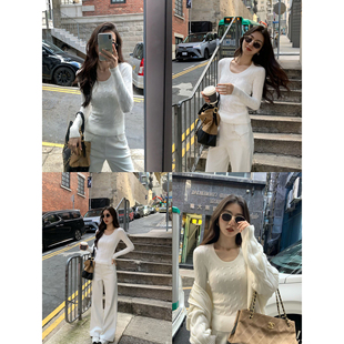 女修身 MULVAN 针织打底衫 复古麻花毛衣长袖 显瘦气质上衣 轻氧时光