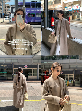 MULVAN 【现货7.5折】巴黎画报 1OO羊毛双面呢中长款毛呢外套