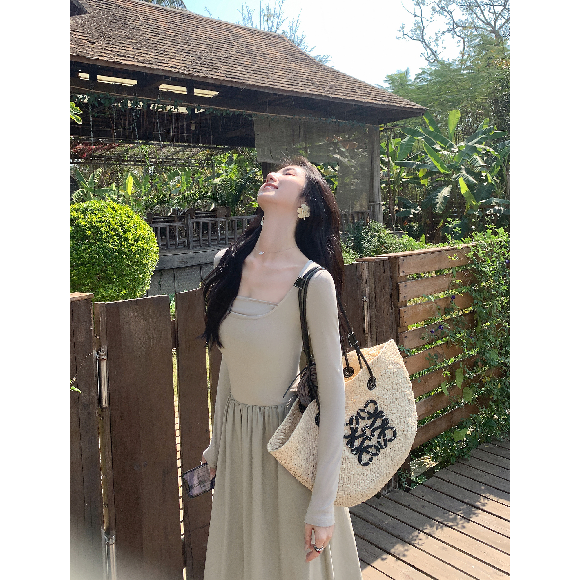 两件套连衣裙带胸垫抹胸