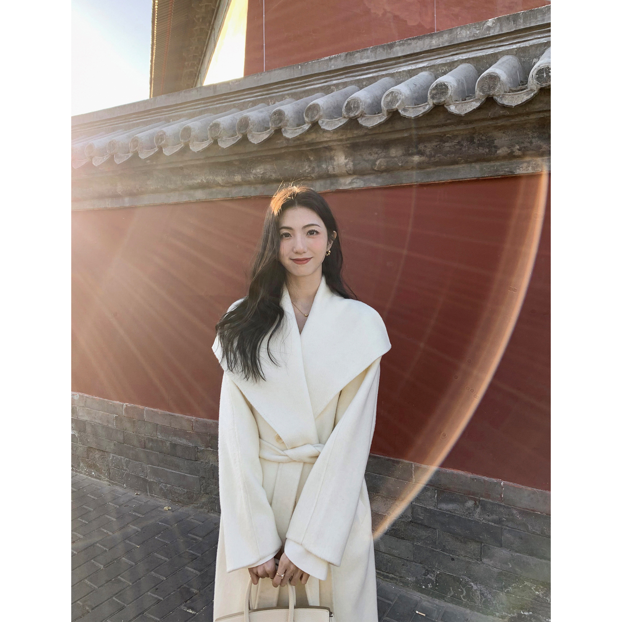 羊毛双面呢大衣女长款毛呢外套