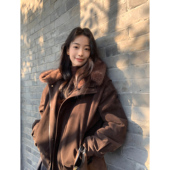 挪威冬日 MULVAN 现货7.5折 复古可拆毛领连帽夹克女宽松外套