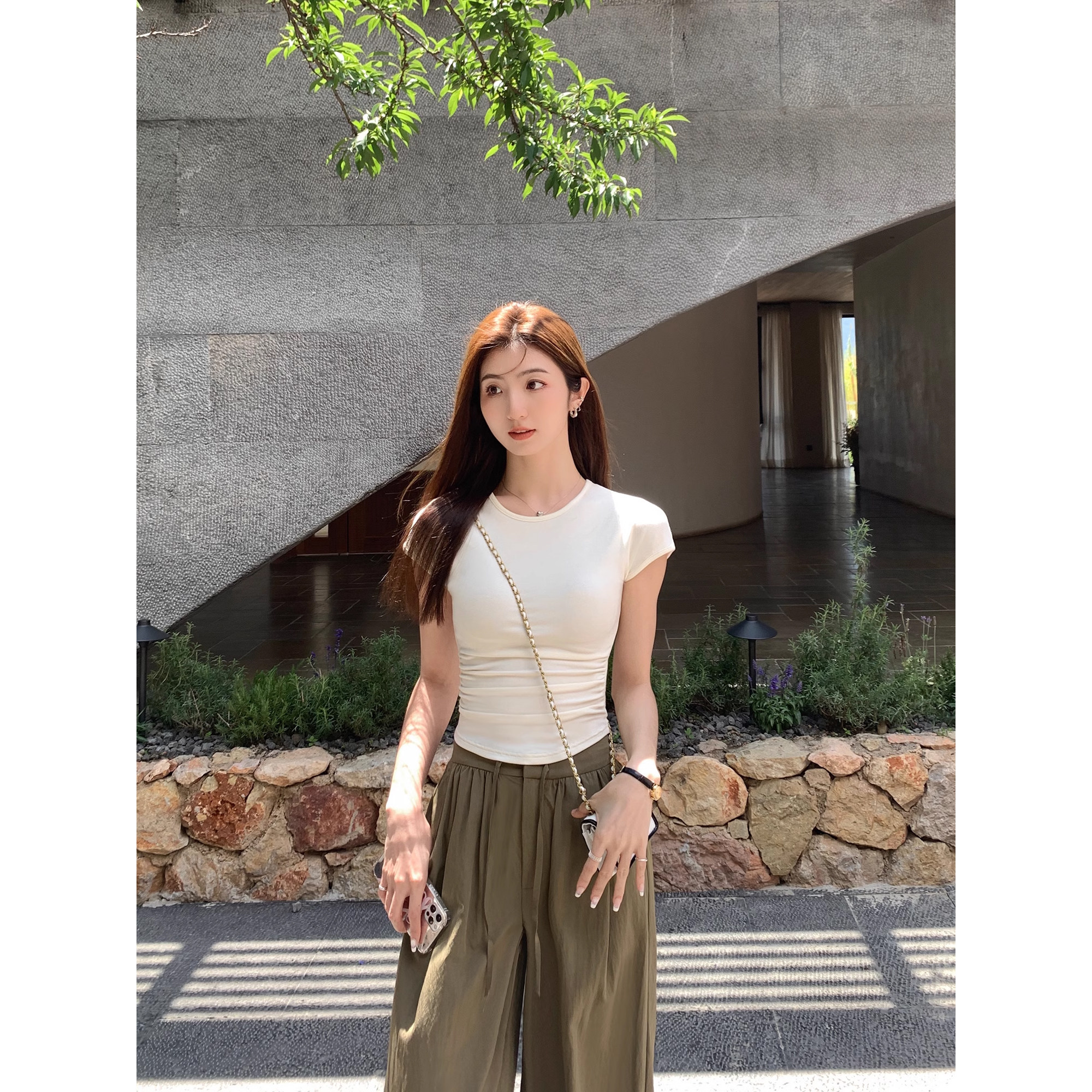 MULVAN 圆领短袖t恤女春夏设计感别致修身显瘦小飞袖短款针织上衣,女装/女士精品,T恤,淘宝优惠券,粉丝福利购,淘宝优惠卷