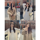 MULVAN 外套女挂脖吊带半身裙套装 现货7折 软糯v领毛衣开衫