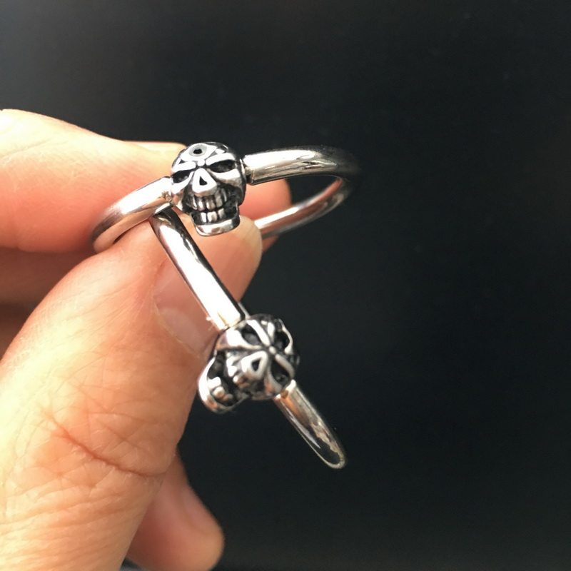 骷髅头阴环套新人体穿刺饰品体环日韩欧美男钛钢私处穿孔乳环深pa