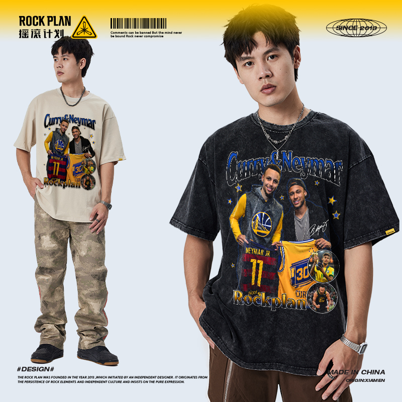 摇滚计划长袖美式休闲青少年T恤