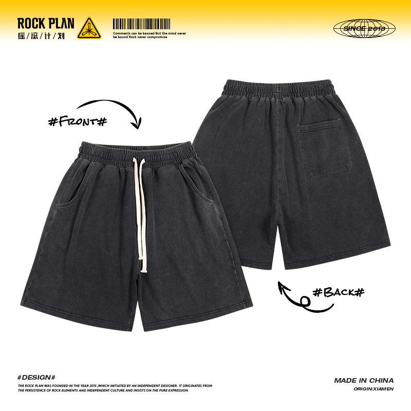 摇滚计划宽松短裤复古潮休闲裤