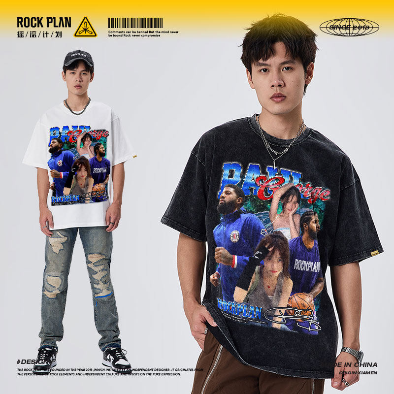 摇滚计划美式印花保罗乔治&蛇姐复古长袖T恤高街纯棉重磅vintage,男装,T恤,淘宝优惠券,粉丝福利购,淘宝优惠卷