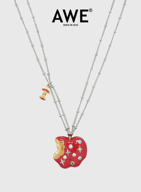 AWE新年穿搭苹果项链秋冬毛衣链