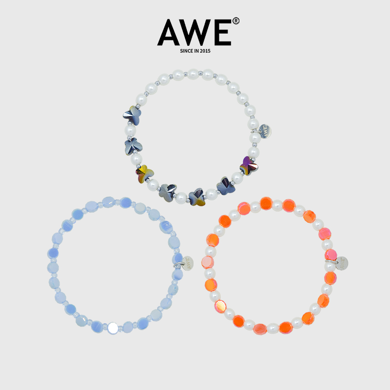 AWE刘宇同款彩色蝴蝶珍珠手链