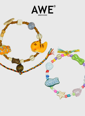 AWE橘猫小鱼手链张杰周深同款夏日多巴胺穿搭高颜值学生党手串女