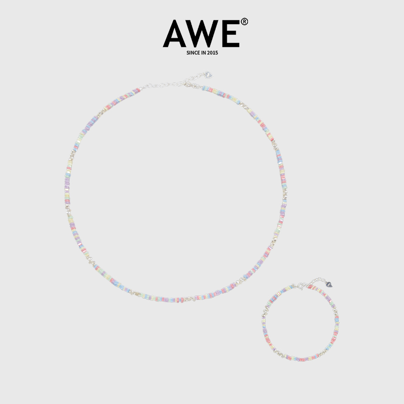 AWE项链珐琅碎银拼接柯颖同款