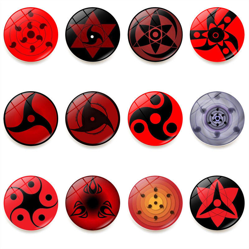 火影忍者写轮眼轮回眼冰箱贴动漫水晶玻璃磁性贴家居装饰品25mm