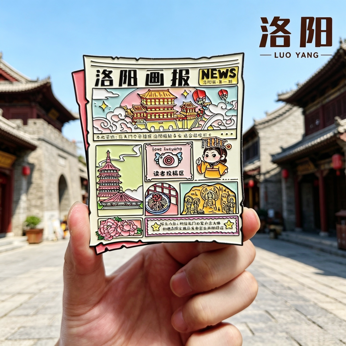 洛阳金属文创冰箱贴旅游纪念品图片