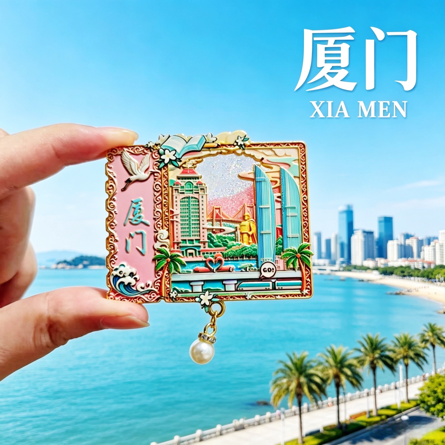 厦门金属文创冰箱贴旅游纪念品图片