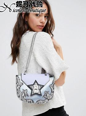 【现货正品/Skinnydip英国】蓝紫色蛇纹镭射星星金属扣单肩斜挎包