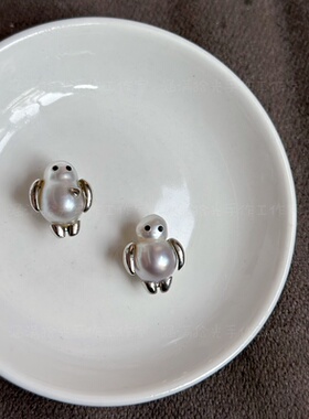 《守护者》原创天然海水巴洛克纯银大白设计款机器人