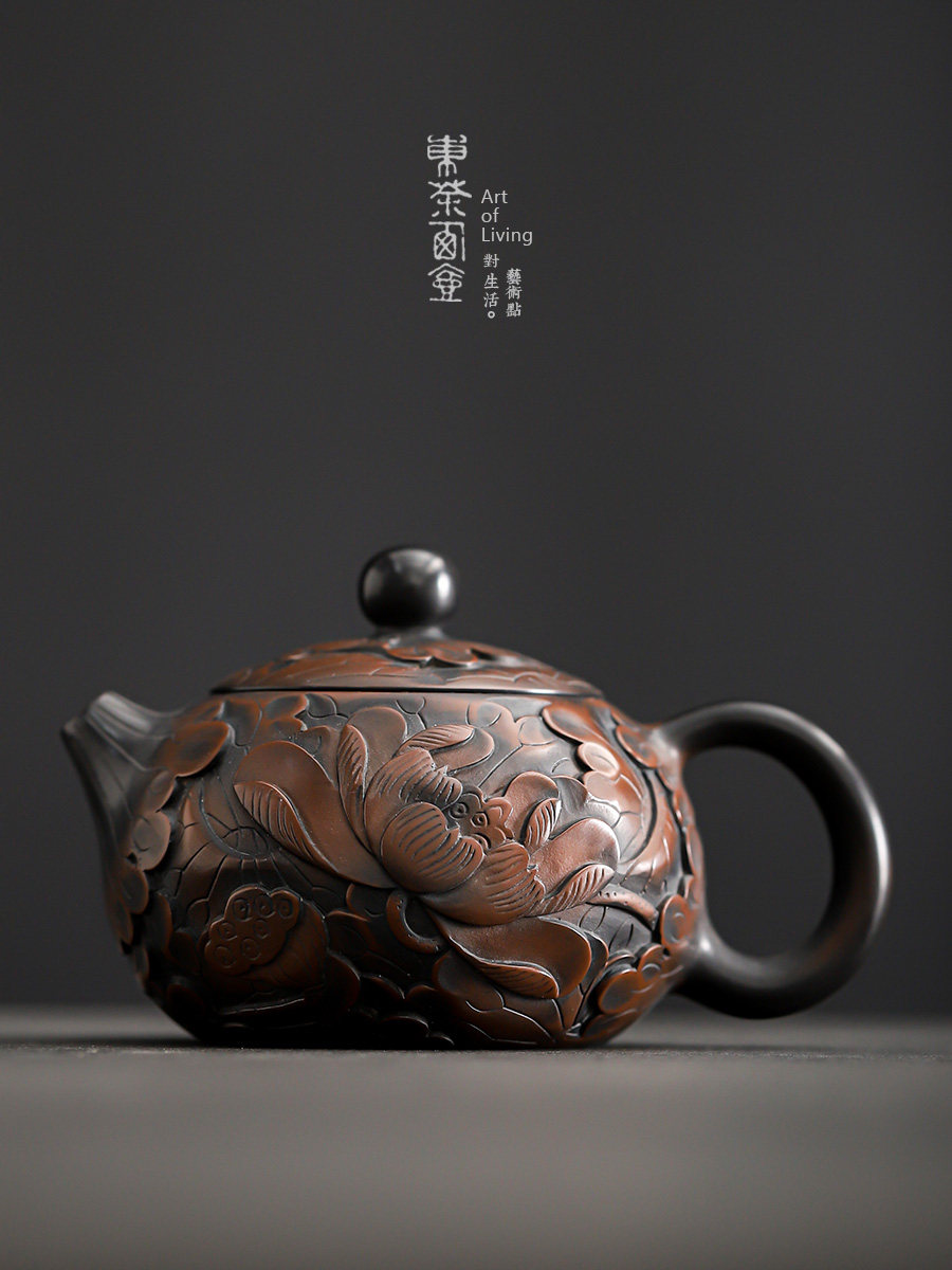 云南建水紫陶茶壶纯手工深雕西施壶新家用功夫茶具泡茶器手作单壶