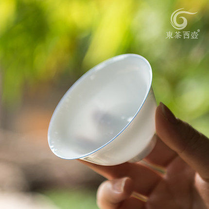 薄胎甜白瓷茶杯德化白瓷品茗杯小品杯手工杯子家用陶瓷单杯主人杯