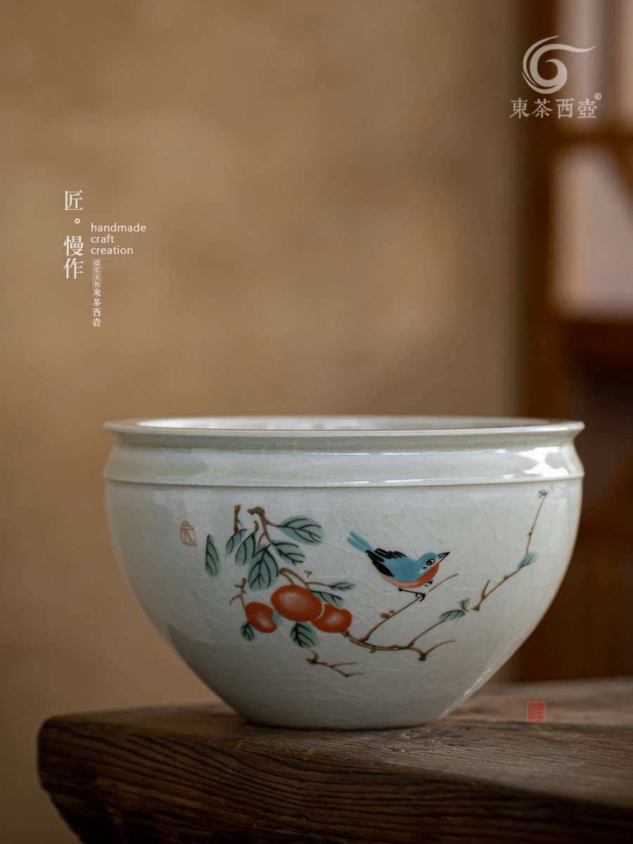 仿古笔洗手作陶瓷茶洗小号茶渣缸茶道水盂建水烟灰缸杯洗茶碗茶盅