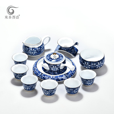 东茶西壶手绘描金礼盒功夫茶具