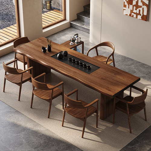 实木茶桌椅组合现代简约