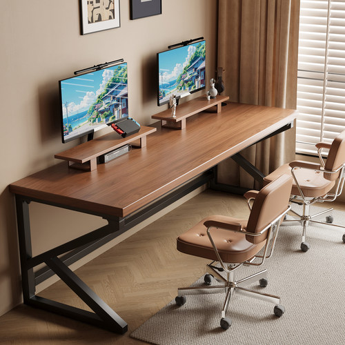 K字型实木电脑桌家用书桌