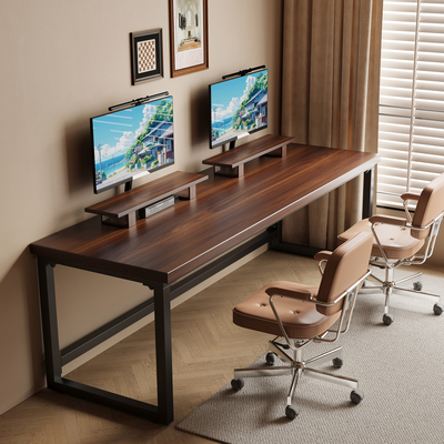 南美胡桃木电脑桌实木双人书桌