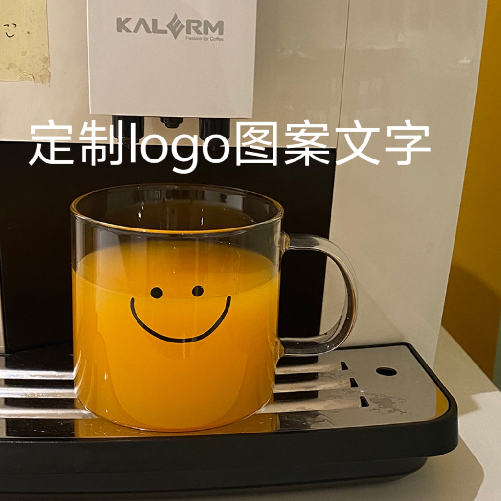 120毫升330毫升470毫升玻璃杯咖啡杯牛奶杯耐热定制logo图案文字