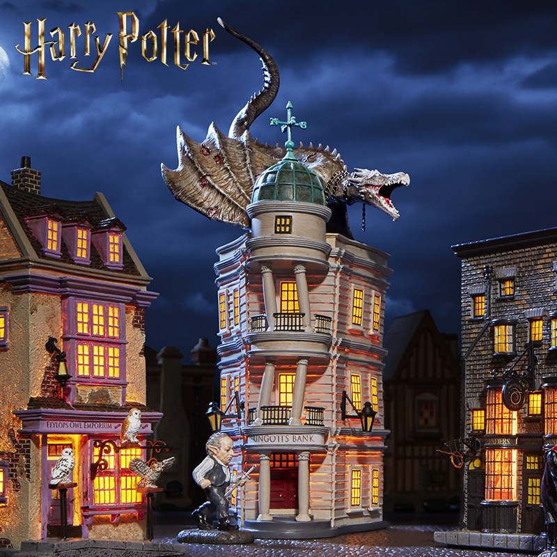 正版哈利波特周边手办古灵阁银行乌克兰铁肚龙雕像模型摆件礼盒装
