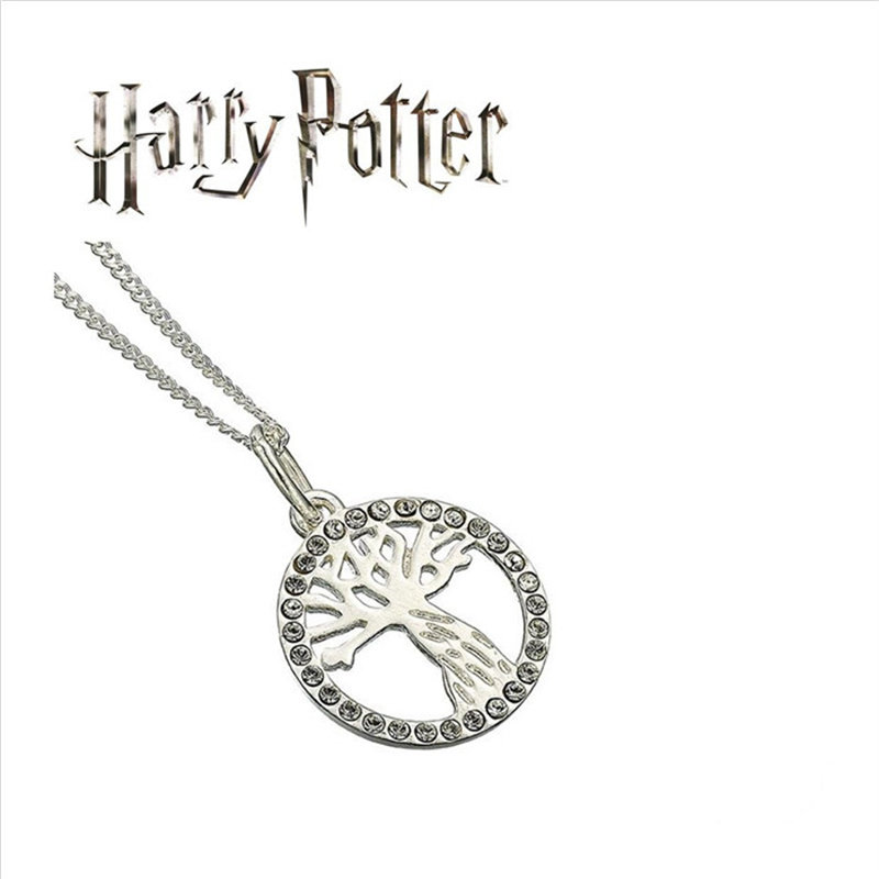 英国代购正版哈利波特周边水晶打人柳吊坠纯银项链生日礼物礼盒装
