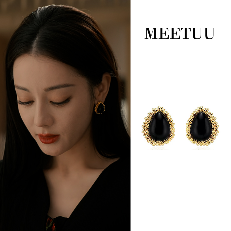 迪丽热巴聂九罗同款水滴耳环