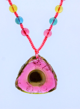 玻璃体全包体西瓜碧玺吊坠