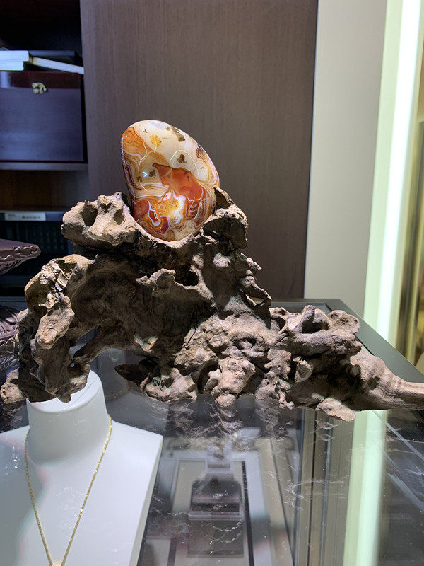 ◆行云流水◆缠丝玛瑙原石摆件