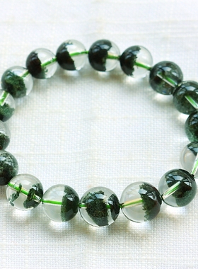 ◆全家福◆干净剔透精纯全家福金沙绿幽灵聚宝盆手链