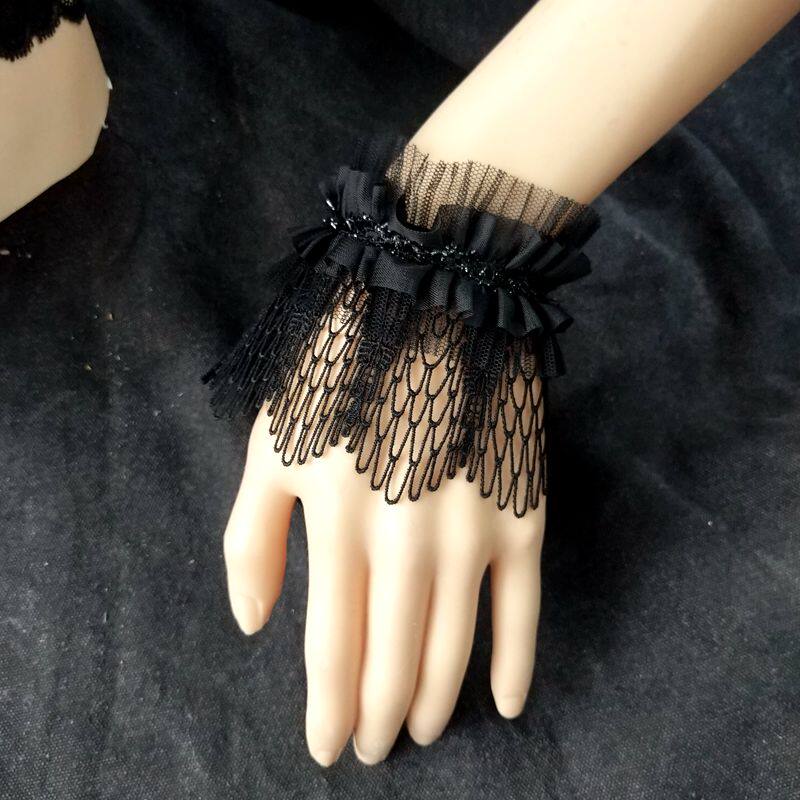 新品定制黑色蕾丝手链 暗扣无金属 不过敏手链 复古宫廷手饰 包邮