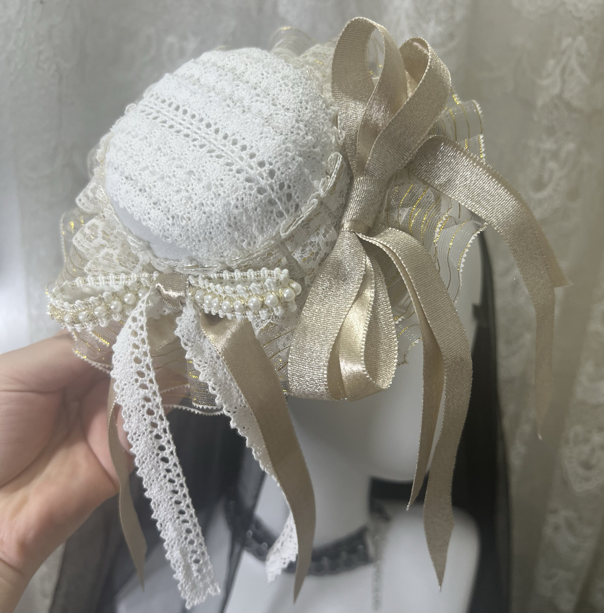 原创设计手工小礼帽日系田园Lolita蕾丝礼帽lolita洛丽塔配饰小物