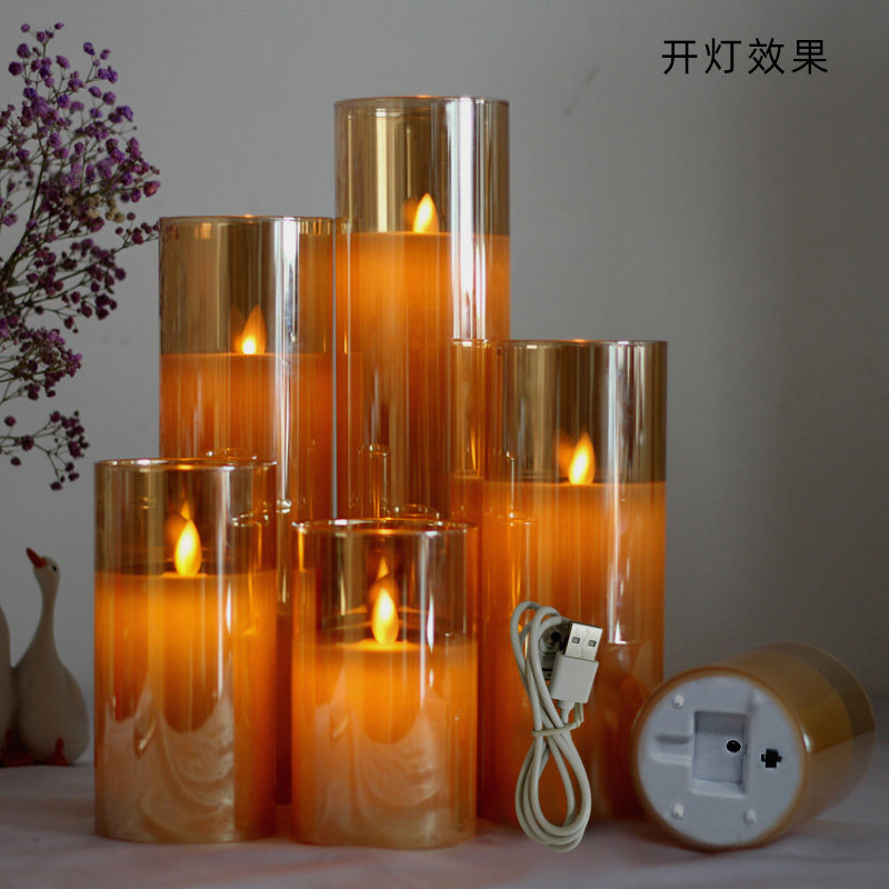 灯芯摇摆灯芯摇摆蜡烛灯琥珀色