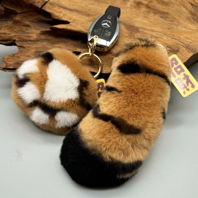 真獭兔毛老虎尾巴爪子书包包挂件