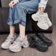 高跟学生鞋 鞋 美式 潮牌女士运动休闲鞋 子ⅰns潮百搭小众老爹鞋 新款