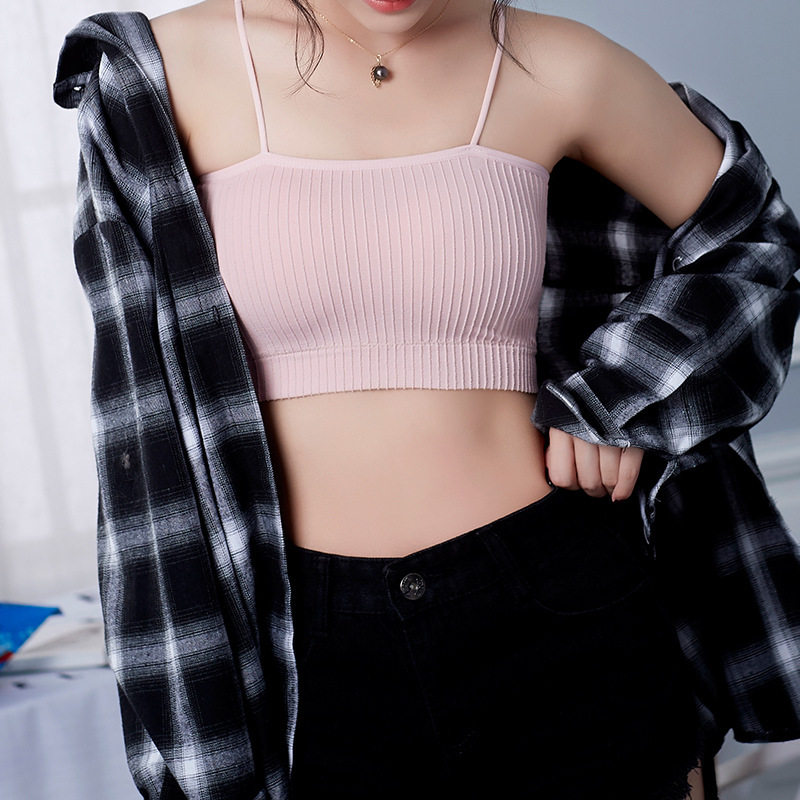 无缝内衣女性感吊带美背裹胸运动瑜伽无钢圈文胸