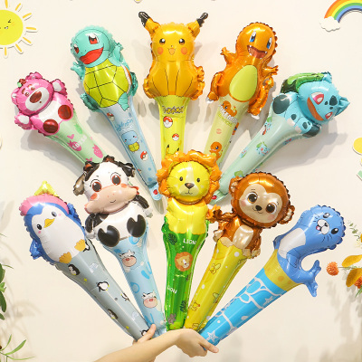 卡通儿童手持棒气球宝宝生日派对布置装饰品拍照幼儿园运动会道具