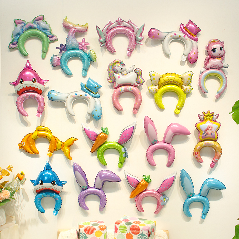 开学季运动会卡通动物发箍气球头饰装饰学校幼儿园氛围活动布置品