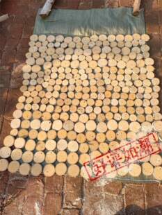 白桦树圆木片1平方 木片diy 材料手工幼儿园 实木杉木原木薄树片
