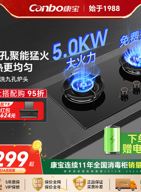 康宝QB529燃气灶煤气灶家用双灶液化气天然气灶双灶灶具炉具