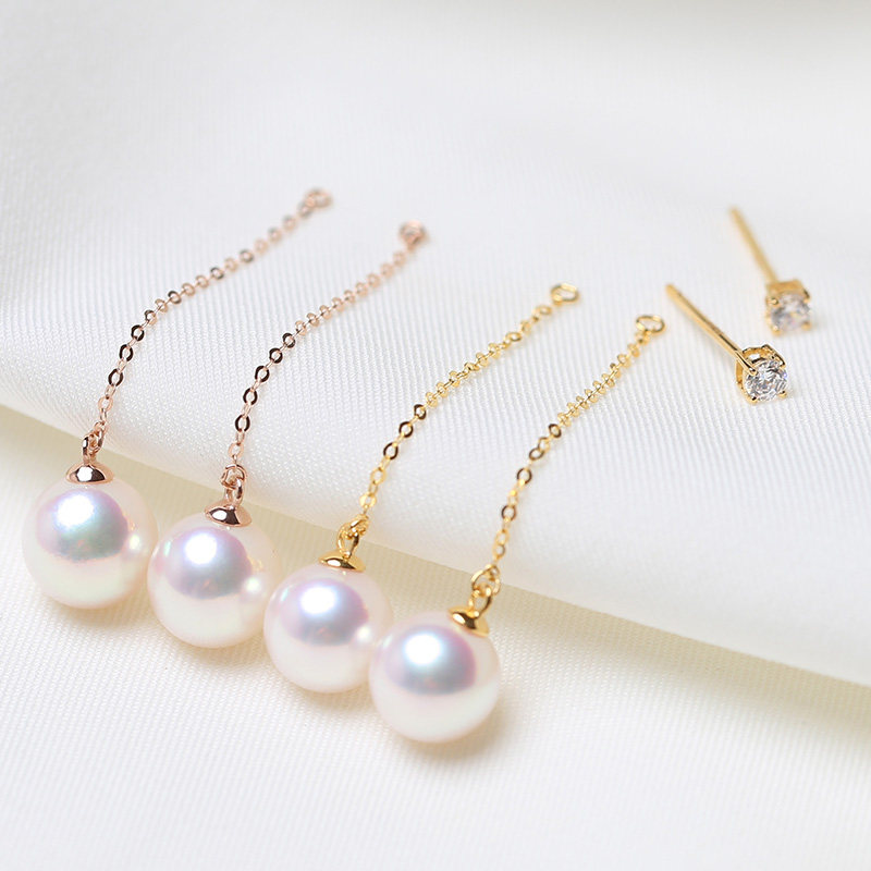 日本AKOYA海水珍珠耳线18K金王妃款两用简约耳环正圆天女光时尚,珠宝/钻石/翡翠,耳饰,淘宝优惠券,粉丝福利购,淘宝优惠卷