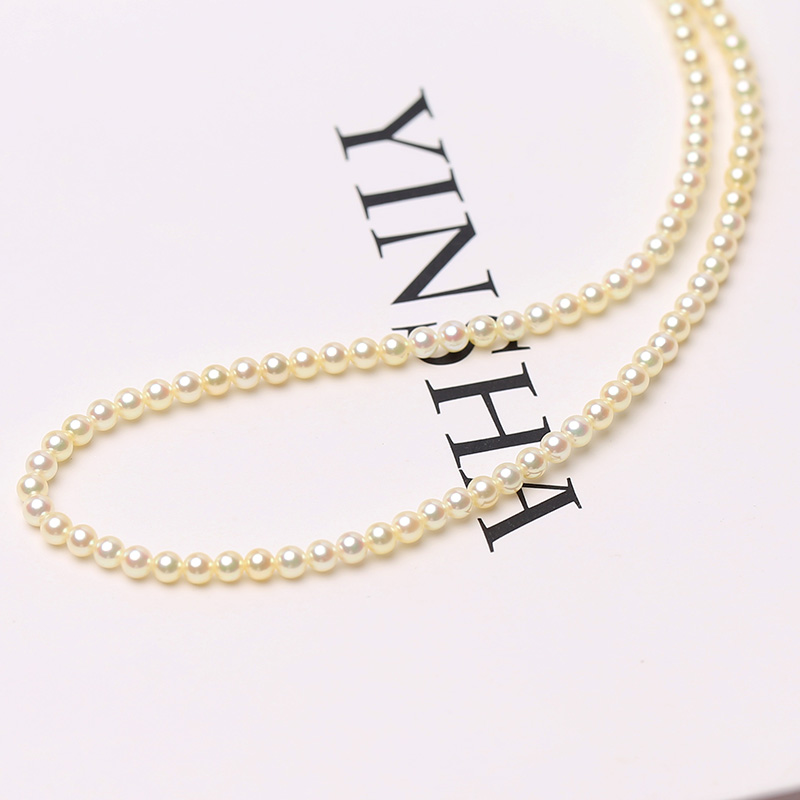 baby小米akoya海水珍珠无调色女王项链皇后香槟金18K金正圆极光