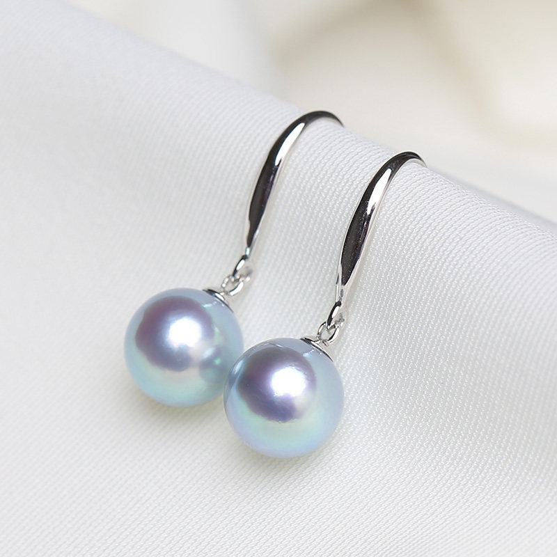 AKOYA日本真多麻银灰色海水珍珠耳环18K金耳钩经典耳坠正圆极强光,珠宝/钻石/翡翠,耳饰,淘宝优惠券,粉丝福利购,淘宝优惠卷