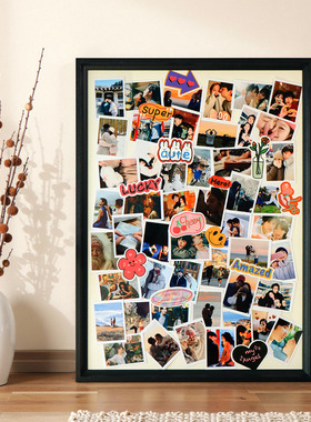 创意相框照片定制diy情侣手工拍立得纪念打印画框情人节生日礼物