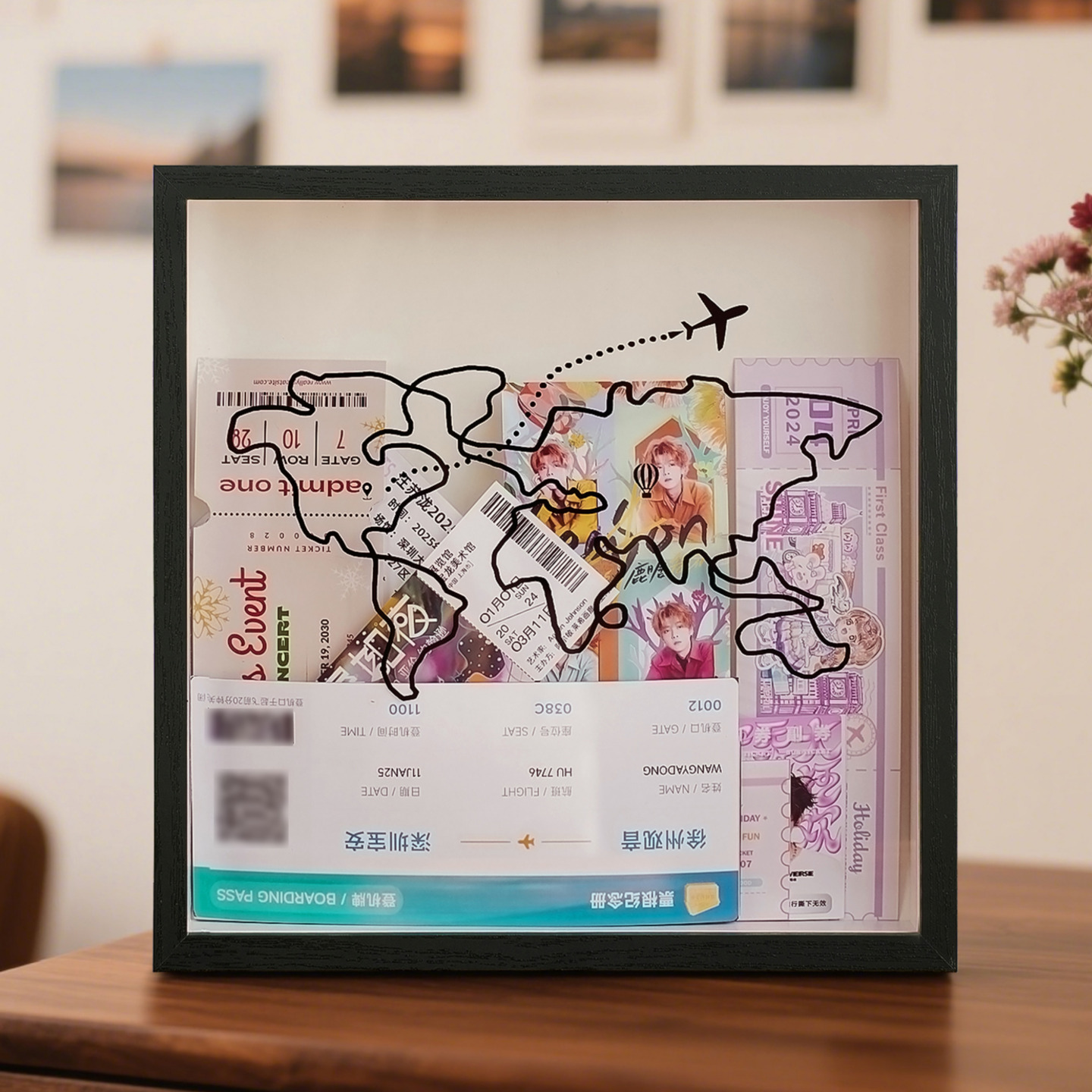 票根纪念收纳相框旅行机票收藏框