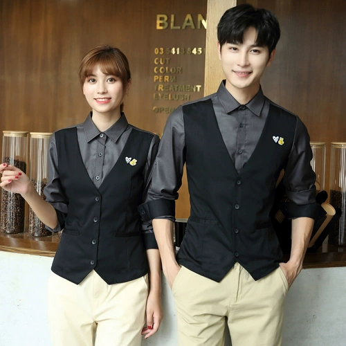 Комплект, рабочий жилет для работы, кофейный лонгслив